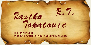 Rastko Topalović vizit kartica